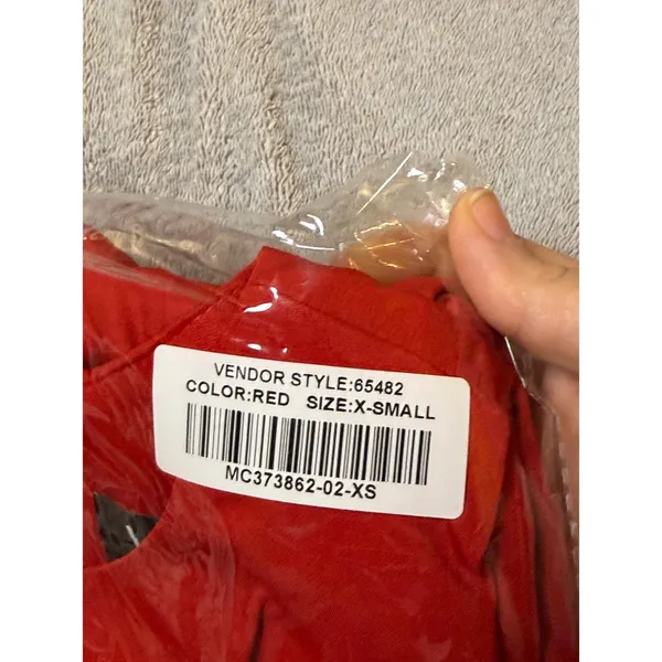 NWT Lulus Skater Dress Size XS Just‎ Us Solid Red Keyhole Back Zip Sleeveless - Image 3