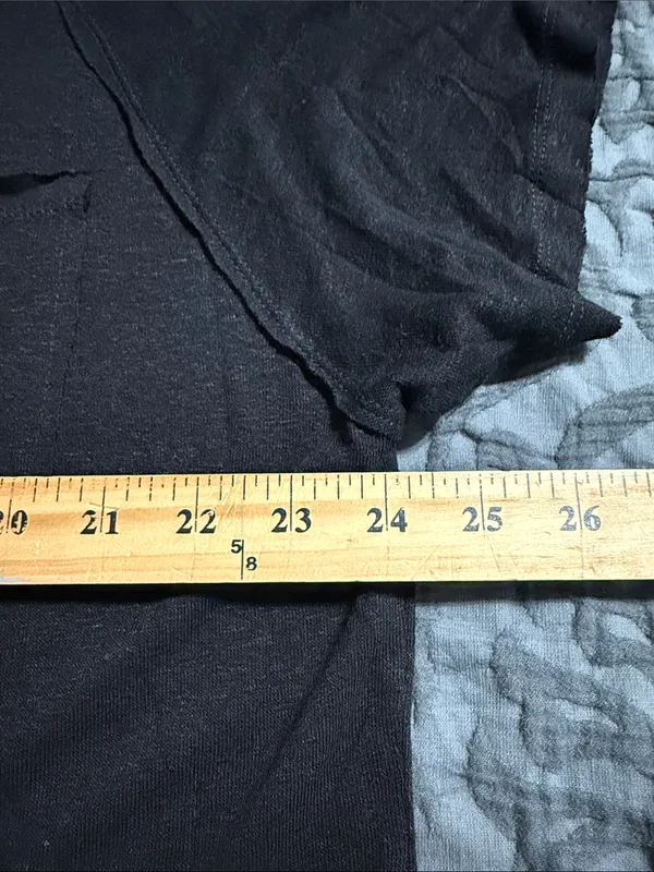 Umgee size large black scoop neck linen slouchy tee sheer lightweight new casual - Image 4