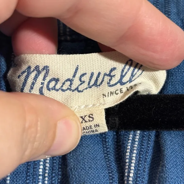 Madewell Size XS Embroidered Blue Chambray Square Neck Top & Sleeveless Romper - Image 5