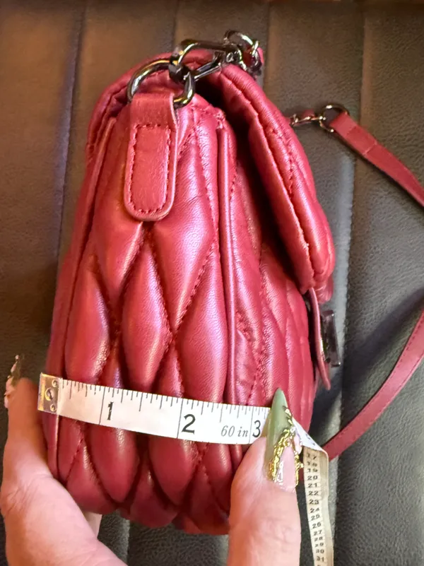Badgley Mishka Quilted Messenger Bag in Red - Image 6