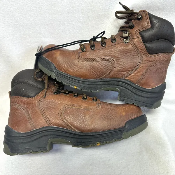 Timberland Pro Series Work Boots Womens 7W Brown Leather Titan 6" Safety Toe New - Image 6