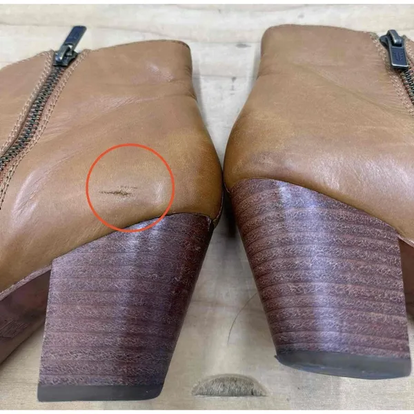 Frye Jennifer Leather Ankle Booties Brown Zipper Heeled Womens Size 7‎ READ - Image 12