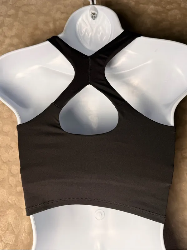 Avia Black Cropped Square-Neck Athletic Tank - Image 7