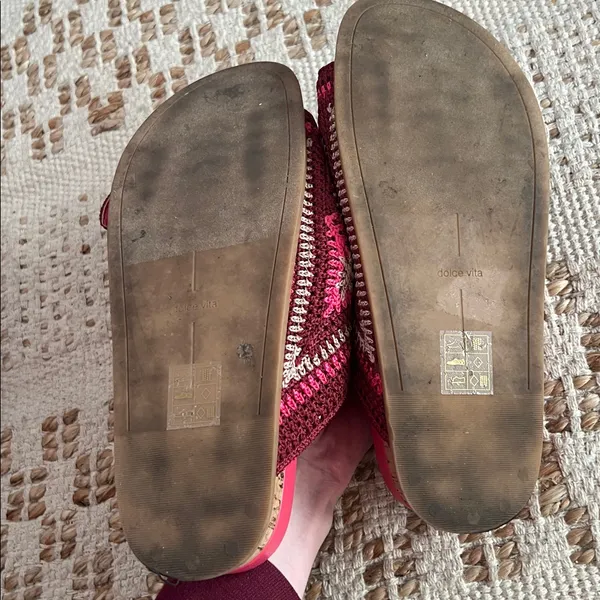 Anthropologie Dolce Vita Ralli Sandals Pink Size 7 Slip On Buckle Thick Strap - Image 4