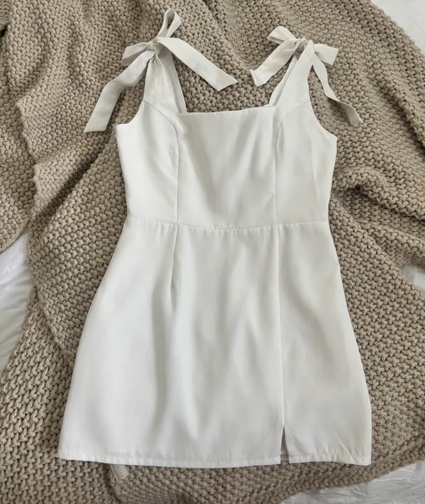 Lulus Your Sweetie White Tie-Strap Mini Dress - Image 4