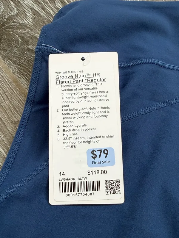 NEW lululemon athletica Groove Nulu blue light Navy Flare Yoga Pants 14 - Image 2