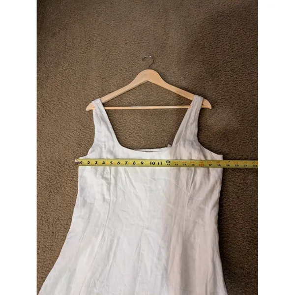 Gap Linen Blend Dress Womens Large White - Image 10