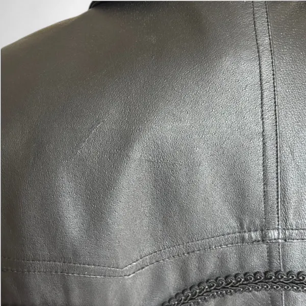 Vintage Worthington Black Leather Long Coat Petite Large - Image 11