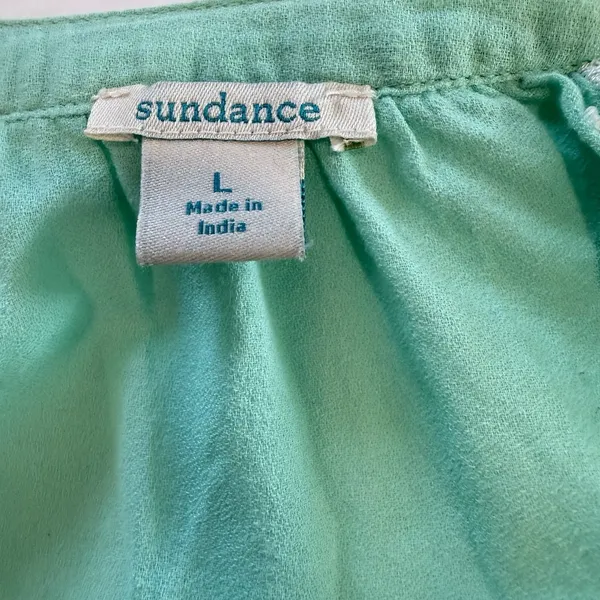 Sundance Aquamarine Embroidered Birds Floral Cotton Boho Beach Dress‎ Size LARGE - Image 11
