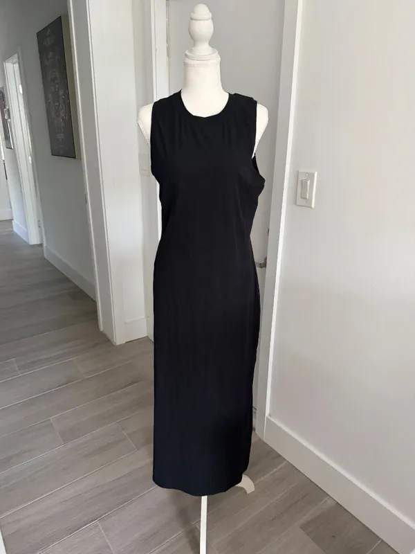 LULULEMON Black Ribbed Maxi Dress Size 8 Womens - Image 4