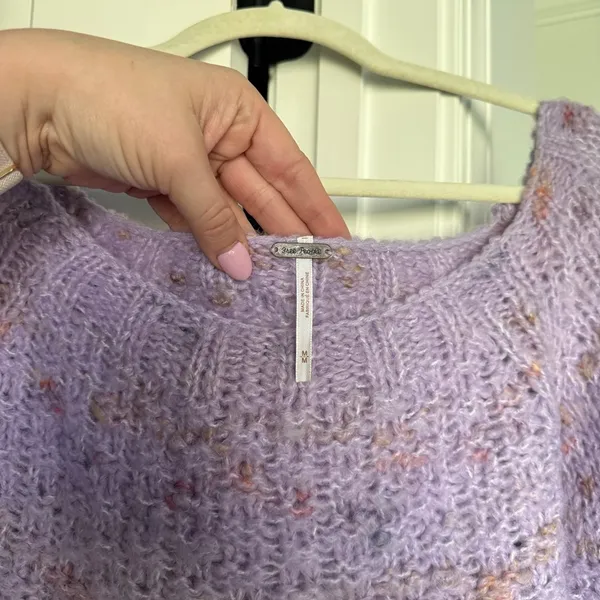 Free People sunset‎ cloud pullover Purple Lavender Knit Sweater - Image 3