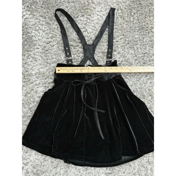 Killstar Black Velvet Corset Suspender Skirt Lace Up Whimsigoth Punk Size M - Image 9
