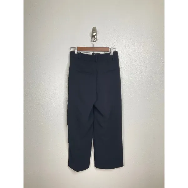Wilfred Aritzia Effortless Cropped Pants Black Pleated High Waist‎ Trousers 4 - Image 2