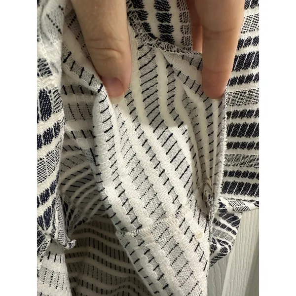 Ann Taylor Petite Navy & White Striped Textured Pencil Skirt 0P Coastal XSP PXS! - Image 6