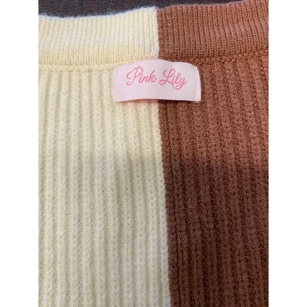 Pink Lily Oversized Ribbed Sweater Colorblock Leopard Sleeve XL 1X Cozy Casual‎ - Image 6