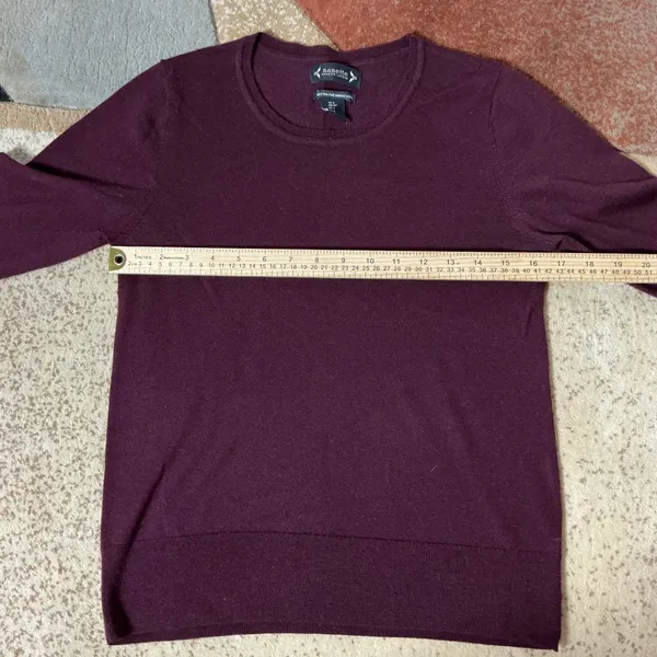 Nanette‎ Extra Fine Merino Wool Ruffle Cuff Sweater Plum Dark Academia Womens S - Image 3