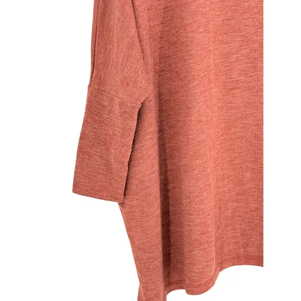 Yelete‎ Womens Medium Rust Burnt Orange Dolman Sleeve Knit Top Oversized Boho - Image 5