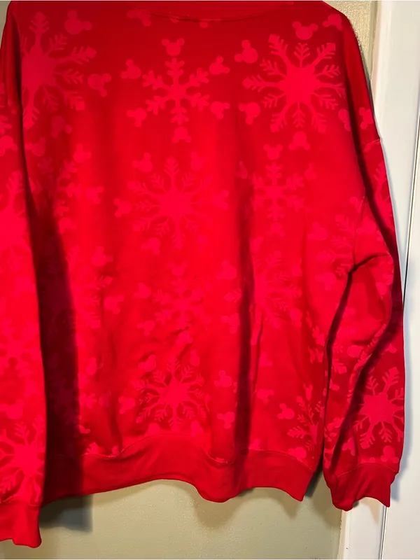Disney Mickey Mouse Sweatshirt Red‎ Reindeer Tangled Lights Christmas XL 15-17 - Image 7
