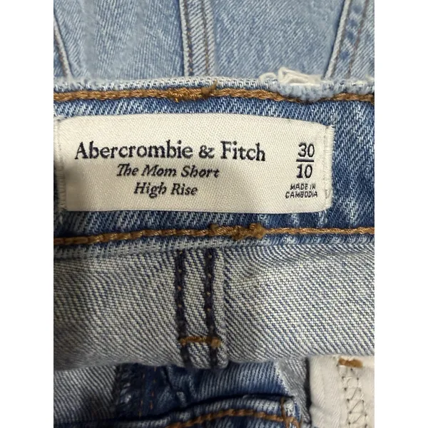 Abercrombie & Fitch The Mom Short Distressed High Rise Denim Blue Size‎ 30 - Image 11