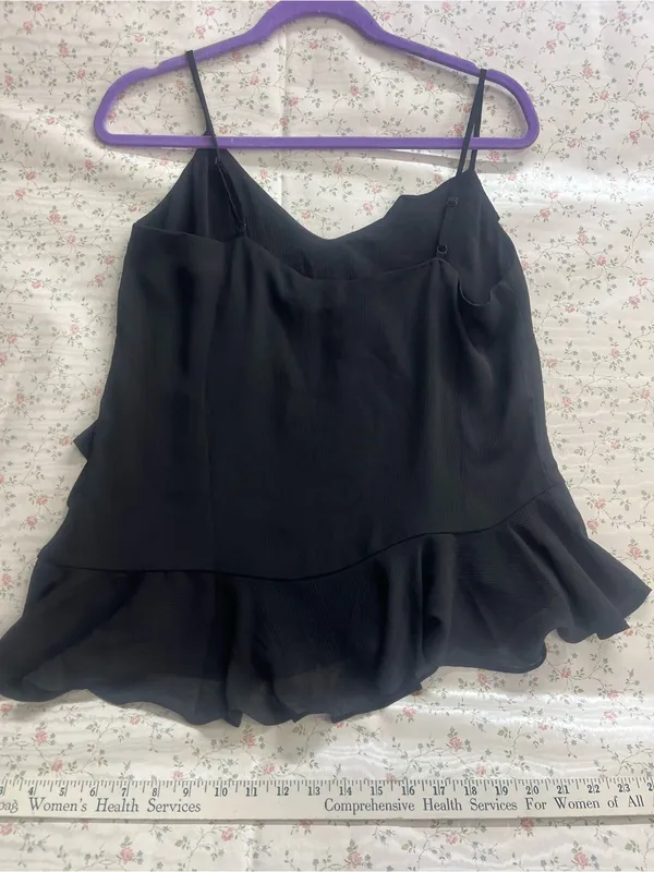 Bar III Black Asymmetrical Ruffle Camisole - Image 5