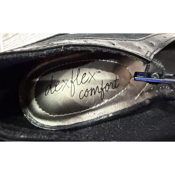 Dexflex Comfort Black Mary Jane T-strap heels featuring a wingtip Size 8 - Image 9