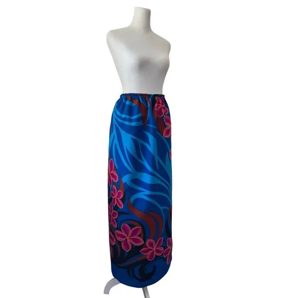 Handmade Tropical Sparkly Floral Print Elastic Waist Maxi Skirt - Image 4