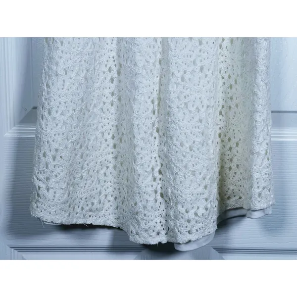 Selfie Leslie Floral Lace Tie Bust Mini Dress Medium White Coquette Bridal Event - Image 10