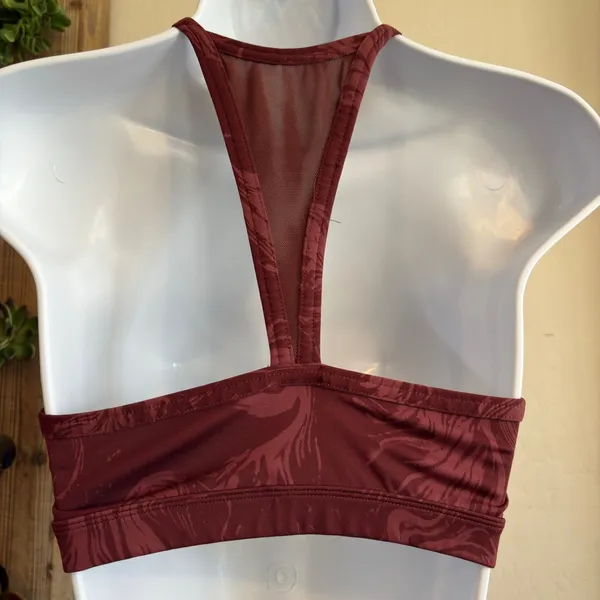 Gymshark GS Power Sports Bra Ruched Training Mesh Marble‎ Print XS - Image 4
