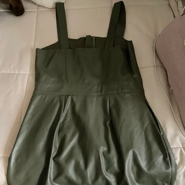 Green Pleather Dress Size M - Image 3