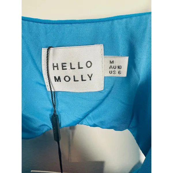 NWT Hello Molly Mini Dress Women Size 6 Blue Ruched Bodycon Party night out - Image 4