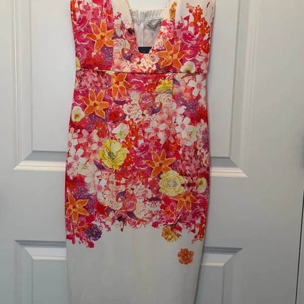 Hello Molly Floral Low Cut Sheath Dress - Image 4
