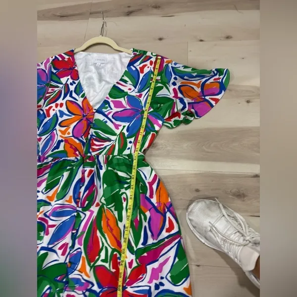 Sugarlips colorful maxi dress Paradise Falls Button Down Flutter sleeve tropical - Image 9