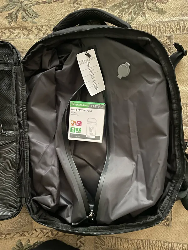 Large travel carry on backpack with suction section Black - Image 2