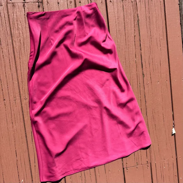 Forever 21 S silky satin hot pink midi skirt - Image 4