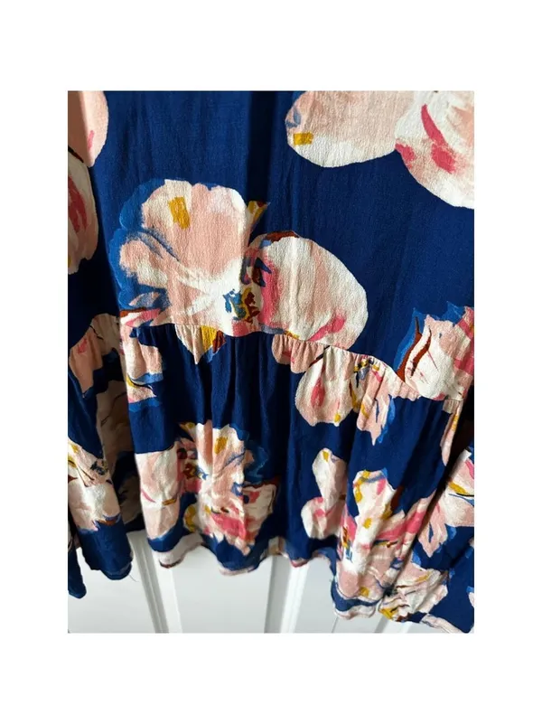 Women's A New Day Navy Floral V-Neck Tiered Dress XL - Image 6