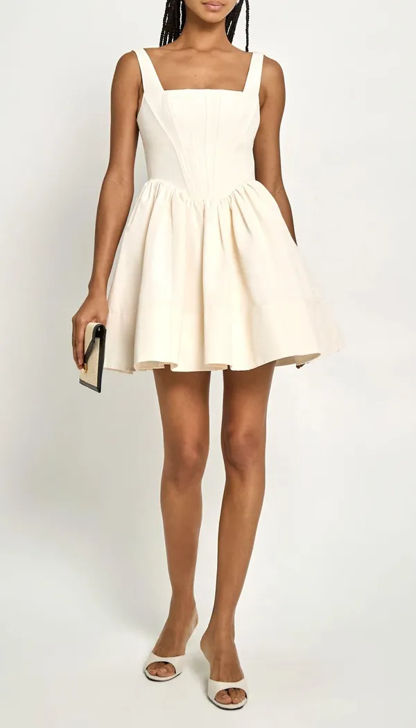 Zara dress mini corset inspired ruffled balloon bodycon summer cocktail wedding - Image 9