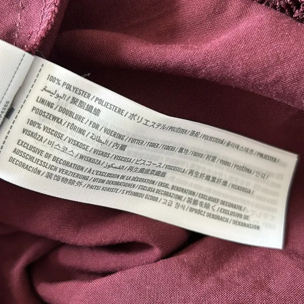 Abercrombie‎ & Fitch Burgundy Crochet Sleeveless V-Neck Spring Dress Size 2 - Image 7