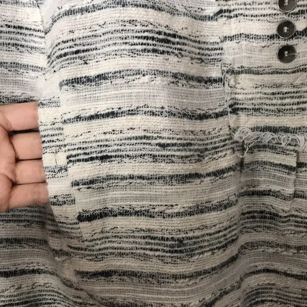 Free People Women's Henley Textured Striped Pullover Top Small - Image 5