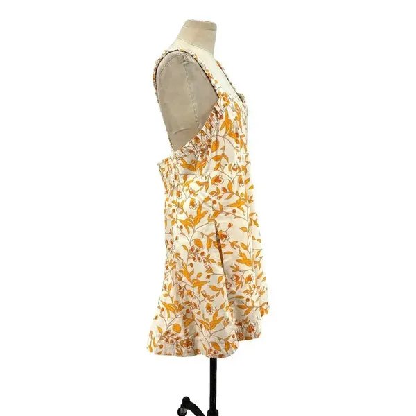 Anthropologie Maeve Sweetheart Mini Dress Floral Print Cream Orange Size XL‎ - Image 7