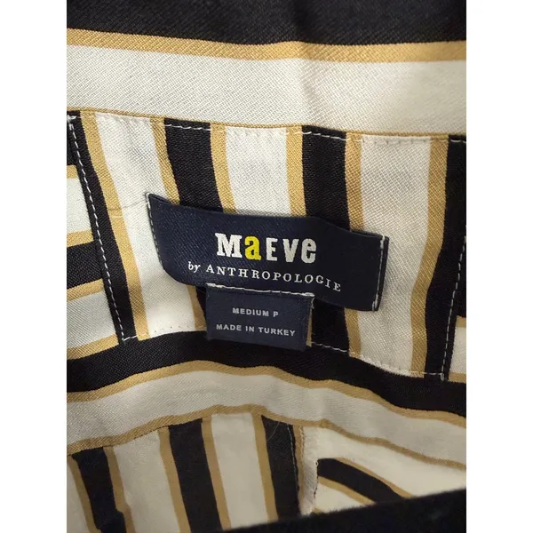 Maeve Anthropologie Silky Striped Buttondown size MP - Image 6