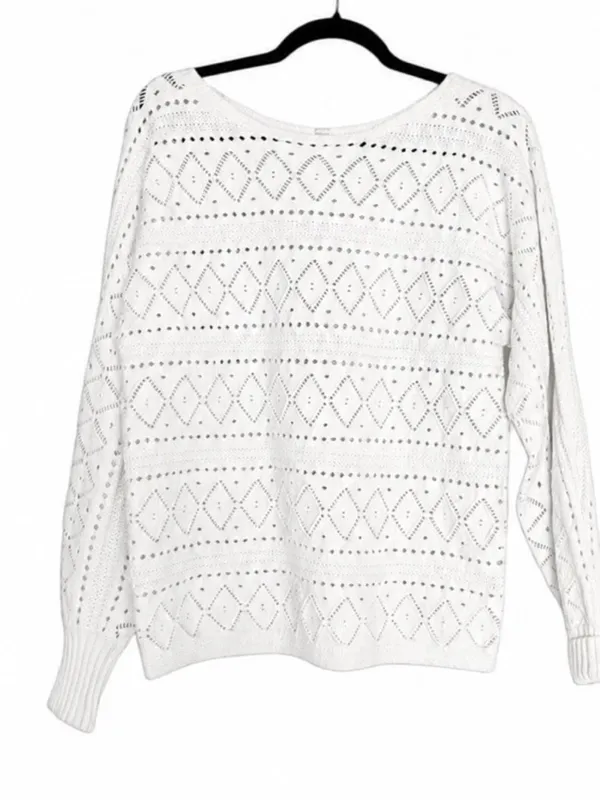 Evaless Crochet Boat Neck Long Sleeve Women’s Sweater Size S New With Tags - Image 3