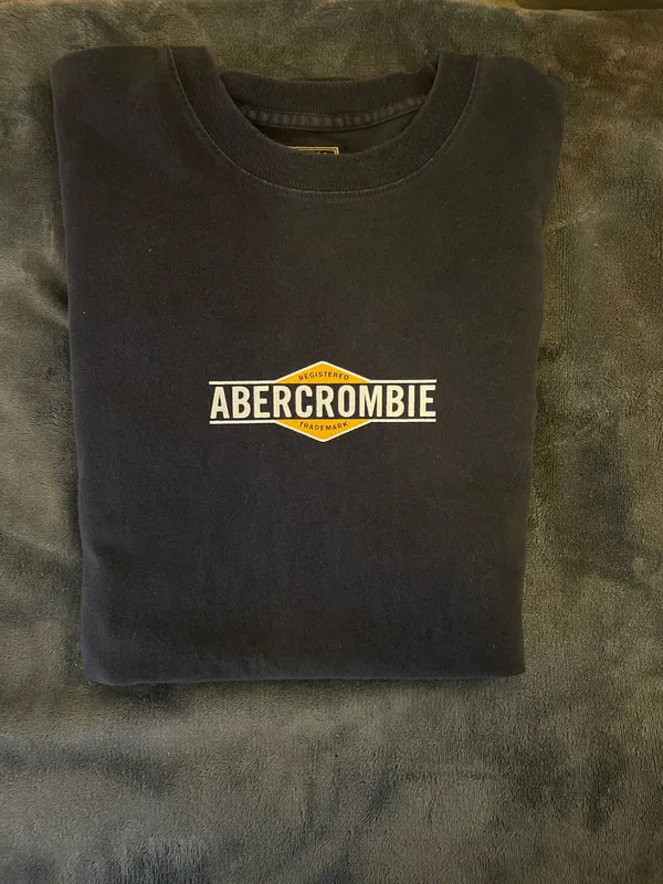 Vintage Men’s XL Abercrombie & Fitch Navy Crewneck - Image 2