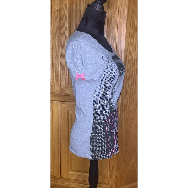 Barbie Mattel Little Doll Big Dreams Tee‎ Shirt Gray Large Juniors Slim NWT - Image 4