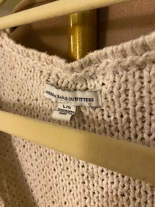 American Eagle Outfitters Cable Knit White Sweater - Image 5