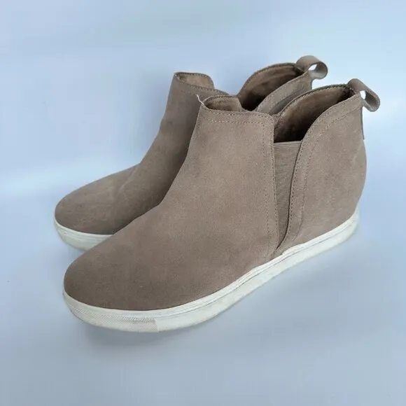Blondo Tan Suede Leather Pull On Wedge Shoe Bootie‎ Women's Size 7.5 Casual - Image 7