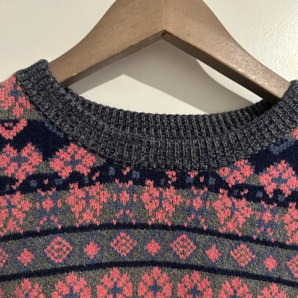 Altar’d State Fair Isle Sweater Pink Gray Size S - Image 2