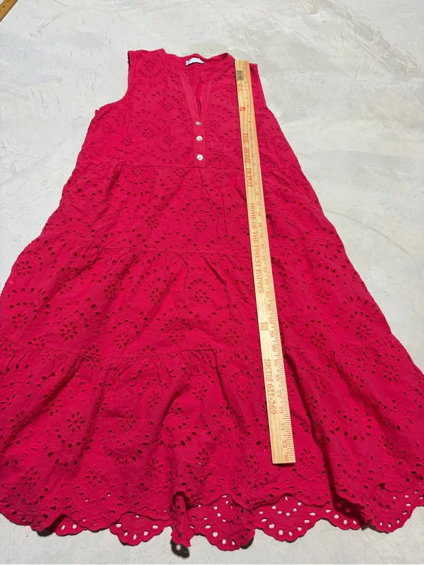 Civico 51 Sleeveless Eyelet cotton Dress medium Italy - Image 5
