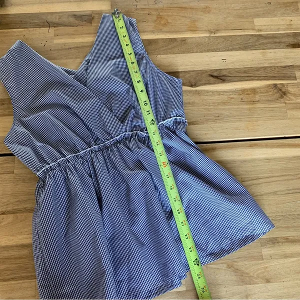Banana Republic NWT Blue & White Check Pinafore Top S - Image 4