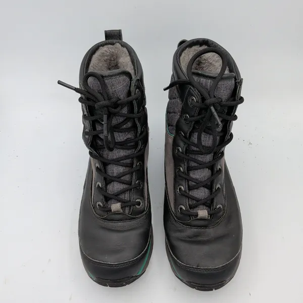 UGG Carora Waterproof Black Teal Leather Winter Boots 1005625 Womens‎ 7.5 - Image 4
