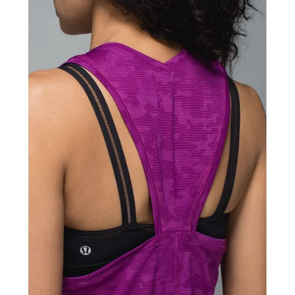 Lululemon Womens Run For Days Tank Top Size 4 Regal Plum Purple Mesh Athleisure - Image 6